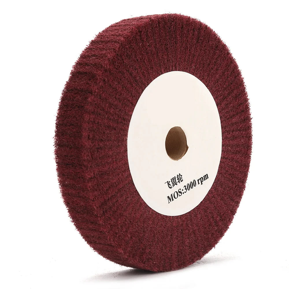 100/125/150/200/250/300mm Niet-geweven Polijstschijf Nylon Flap Borstel Wiel Metaal Schoonmaken Roest Verwijderen Slijpen Sbrasive Tool