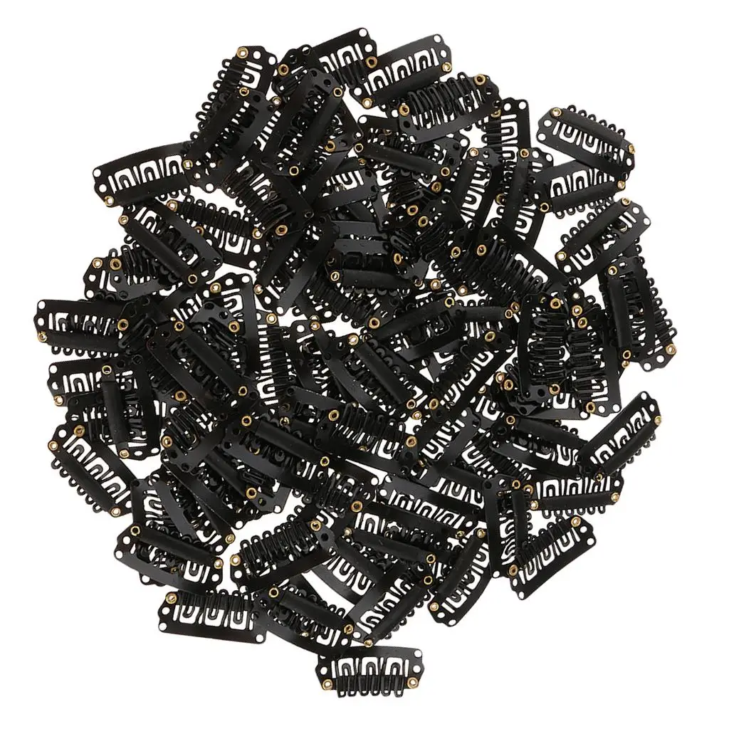 100pcs 28mm Metal  Clips Weft False Extensions Hairpiece