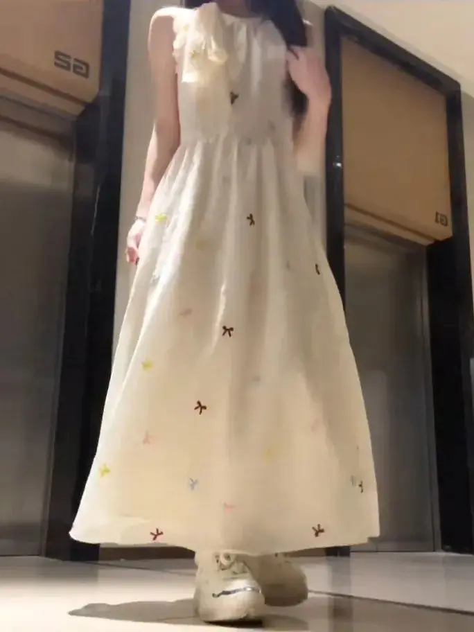 Nieuwe zoete en afslankende nieuwe stijl in Chinese stijl in de zomer Nieuwe stijl Taille-knuffelende Franse strikjurk