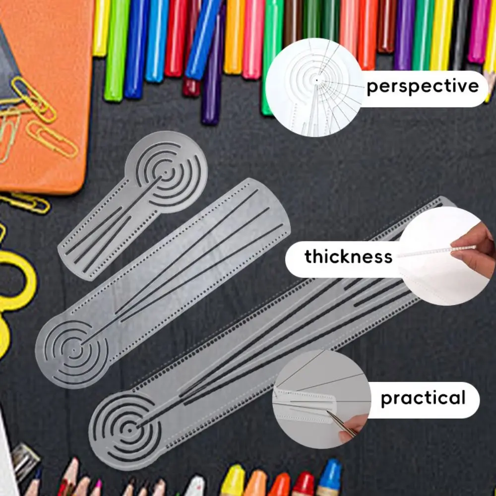 Portable Multifunctional Mandala Drawing Template Acrylic Reusable Geometry Pattern Ruler Transparent Drawing Ruler