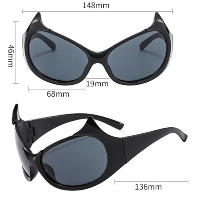 Nuovi occhiali da sole di forma ovale con montatura grande occhiali da sole da donna firmati di marca occhiali da sole Hip-hop da uomo all\'aperto