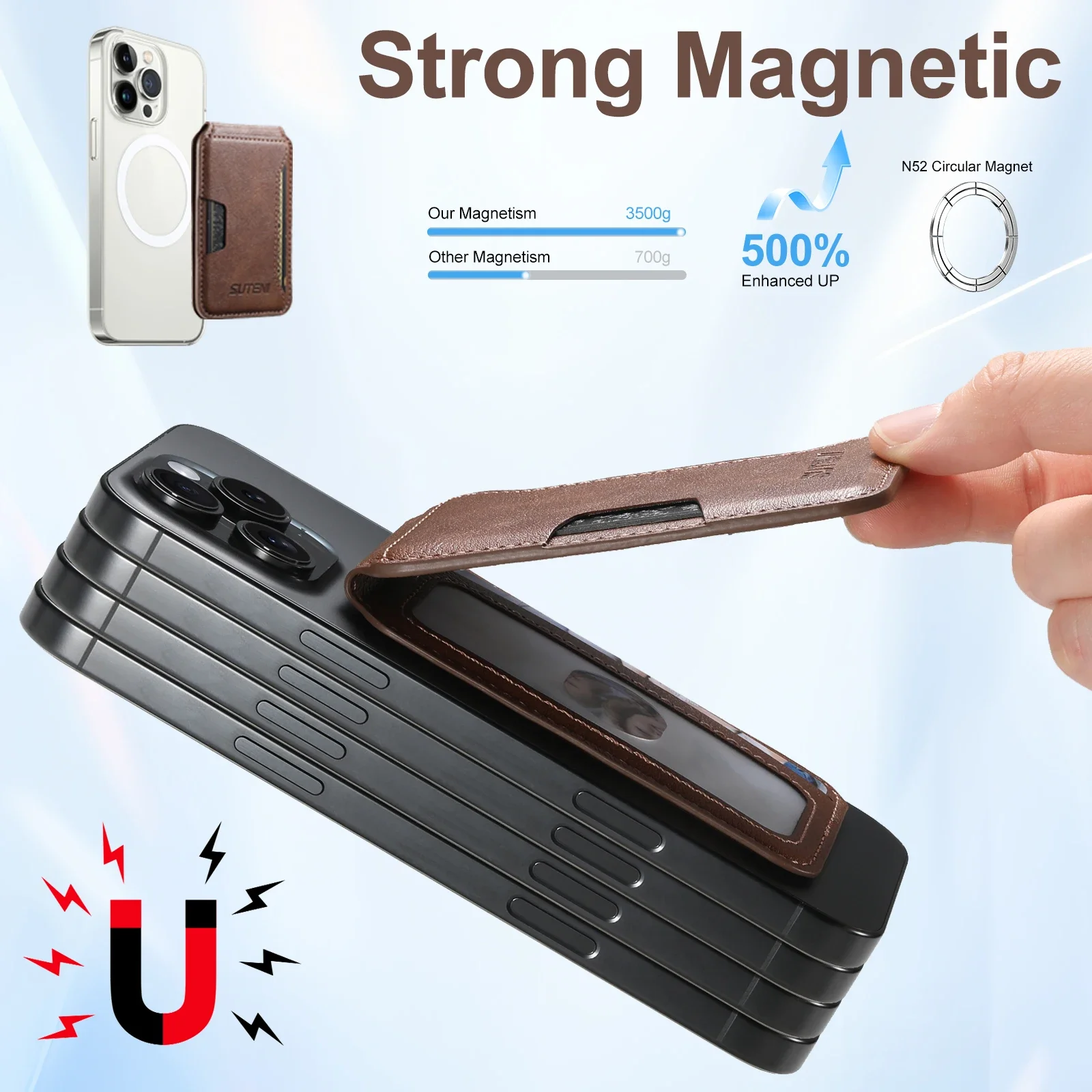 Высококачественная подставка для телефона Busine Sle Man для Iphone 17Air 16, сумка для магнитных карт с откидным карманом для карт, искусственная кожа