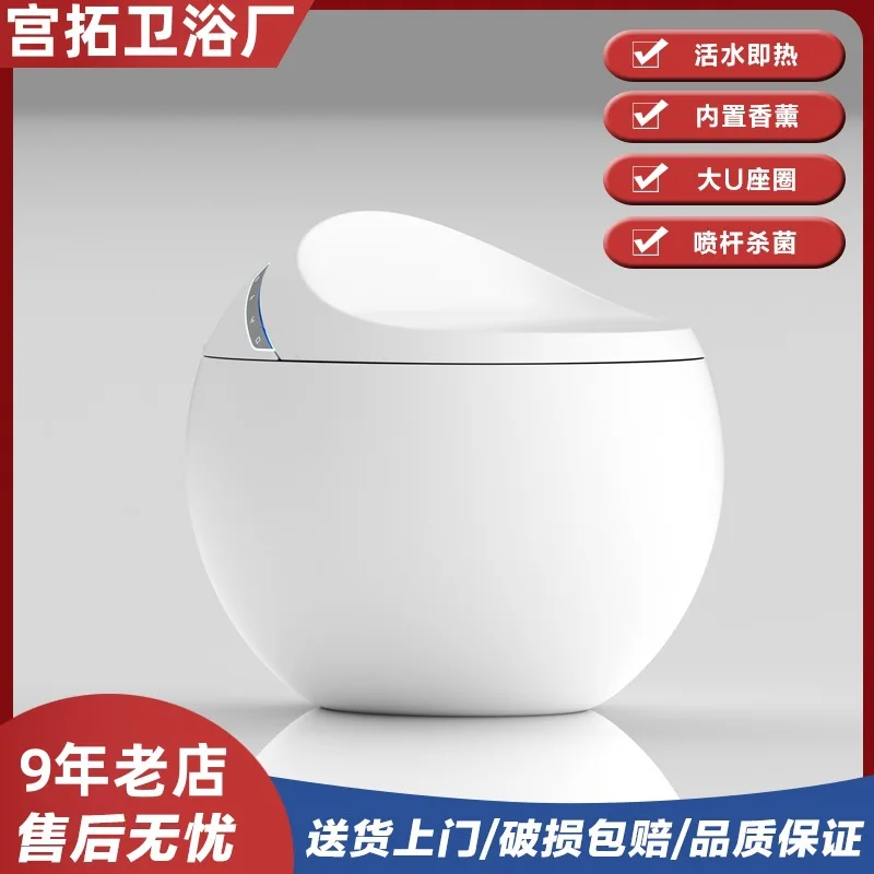 

Chaozhou Sanitary Ware Smart Toilet Egg Type No Water Pressure Limit Fully Automatic Instant Siphon Round Electric Toilet