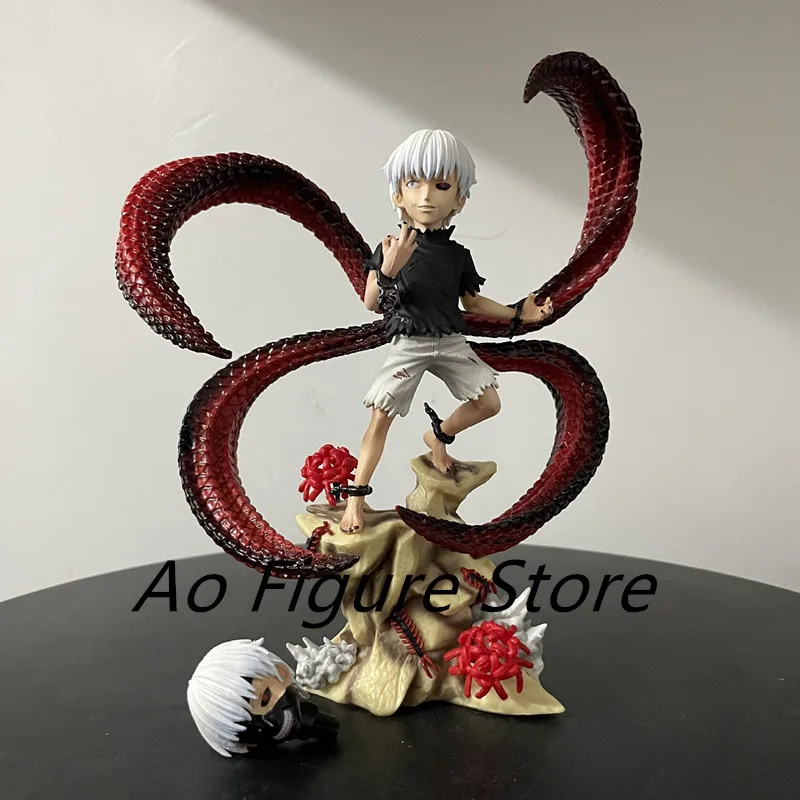 18cm Tokyo Ghouls Kaneki Ken Centipede Q Edition Anime Figure Model Statue Boys Collection Desktop Decoration Ornament Toys Gift