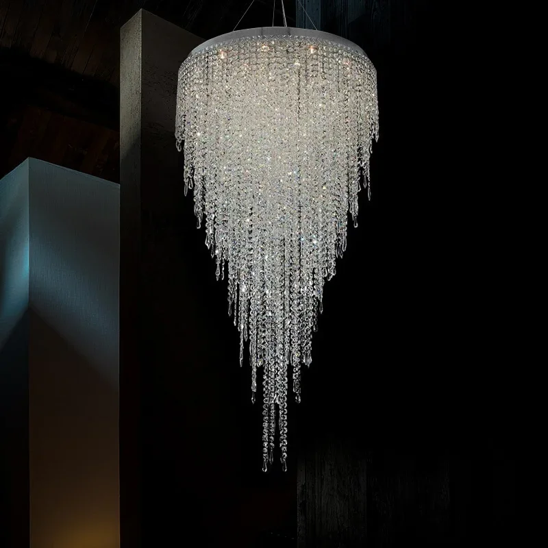 

Duplex building imported Egypt crystal chandelier living room hall light luxury villa hollow chandelier