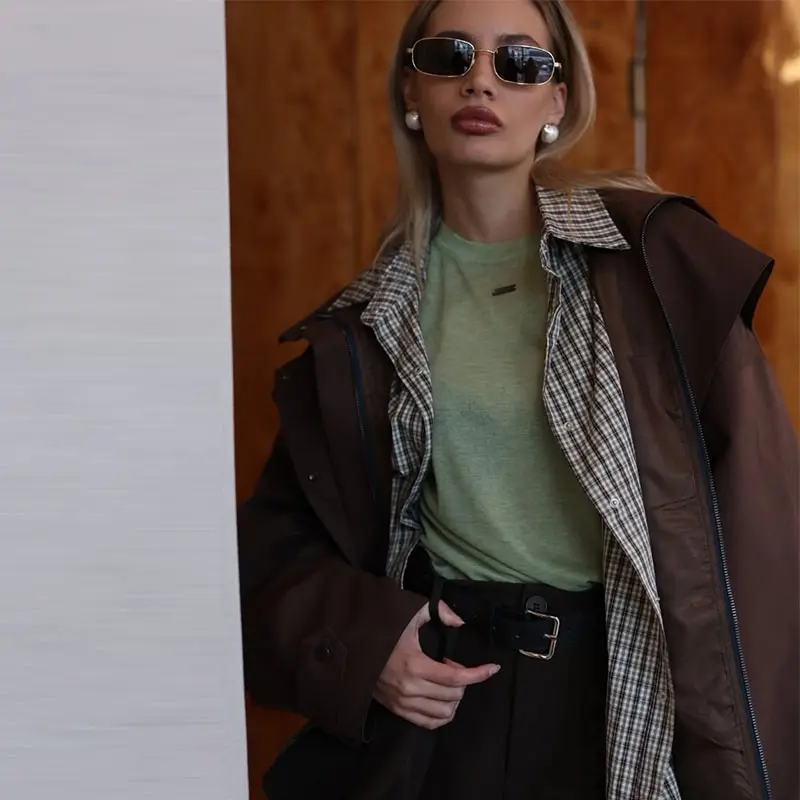Damen-Windbreaker mit Revers und Schnürung, einreihiger Trenchcoat für Frühling und Herbst, langärmelige, schmale Jacke, neue Oberbekleidung – Detail 28