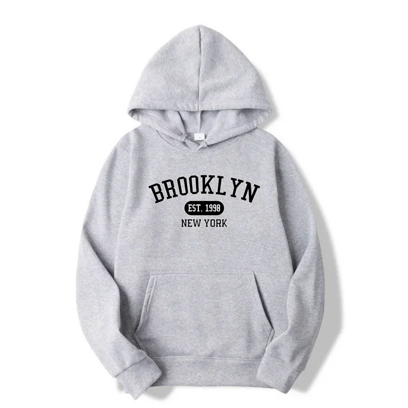 Brooklyn Est.1998 Sudaderas con capucha con estampado de letras de Nueva York para hombre y mujer, sudaderas informales de otoño e invierno, camisetas transpirables de moda, se venden como caliente
