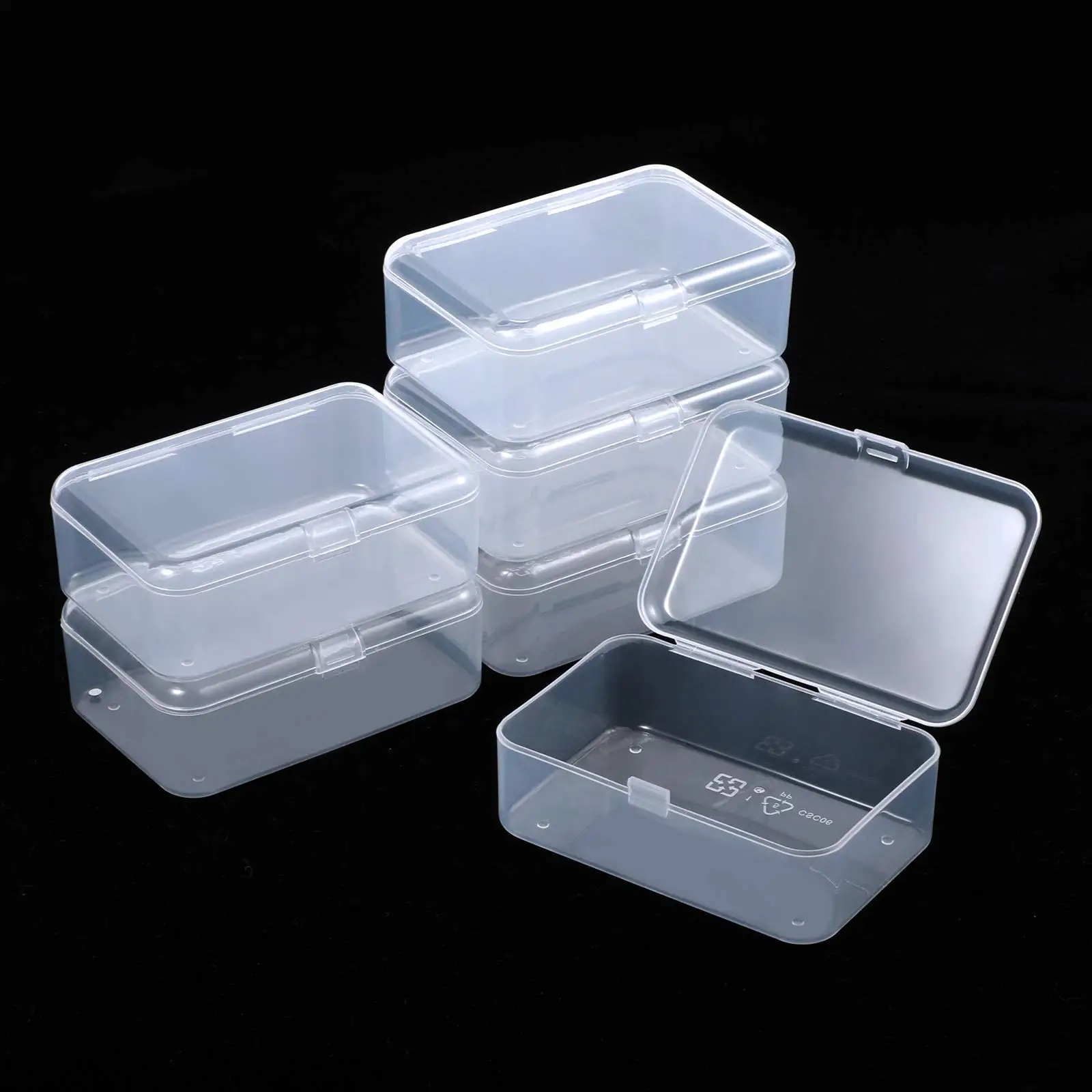 10 Pack Small Plastic Storage Box Clear Rectangle Bead Organizer Case with Lids for Crayons, Crafts, Bobby Pin Holder