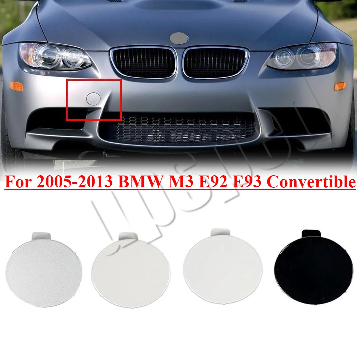 Front Bumper Tow Hook Eye Cover Cap For 2005-2013 BMW M3 E92 E93 Convertible
