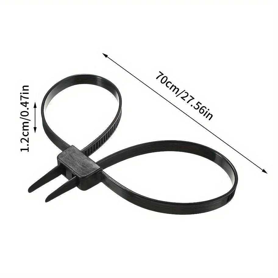 Durable Black Nylon Zipper Tie Handcuffs - UV, Anti-Slip Design for Secure Item Fastening in Various Applications