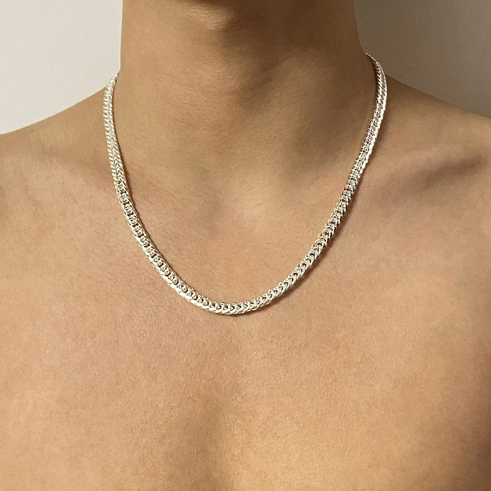 

Fine High Quality 925 Sterling Silver 6mm Chain Necklaces For Men's Woman Fashion Noble Designer Party Wedding Jewelry Gifts