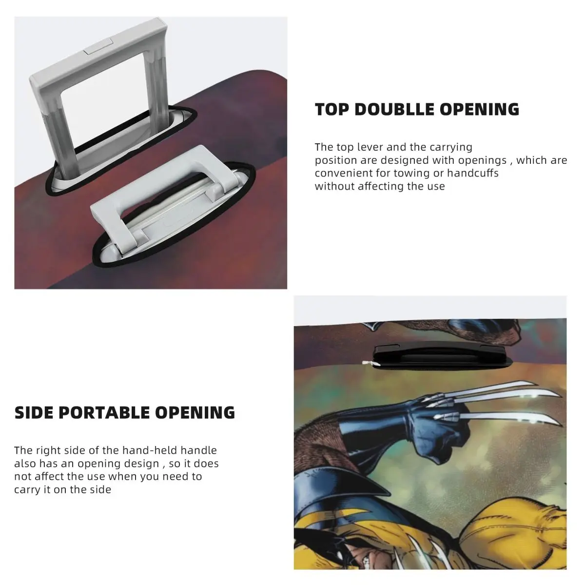 Capa de mala de filme Wolverine personalizada lavável protetor de bagagem para 18-32 polegadas