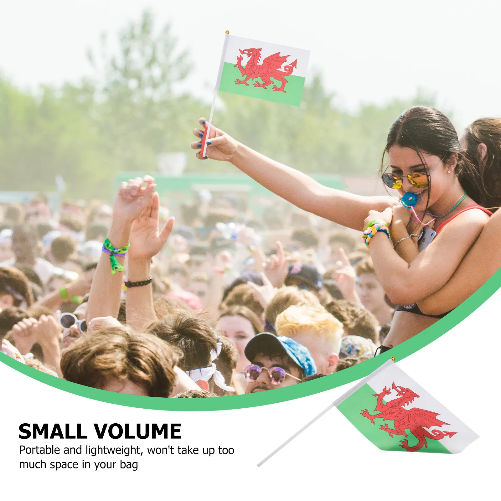 

20 Pcs Hand Waving Flag Portable Flags Held Banner Exquisite Workmanship Welsh