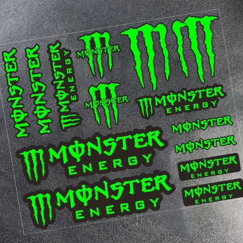 For Monster and Energy Motorcycle Side Strip Sticker Car Vinyl Decal  All Motorcycle Sticker Reflective Stickers Car Decoration