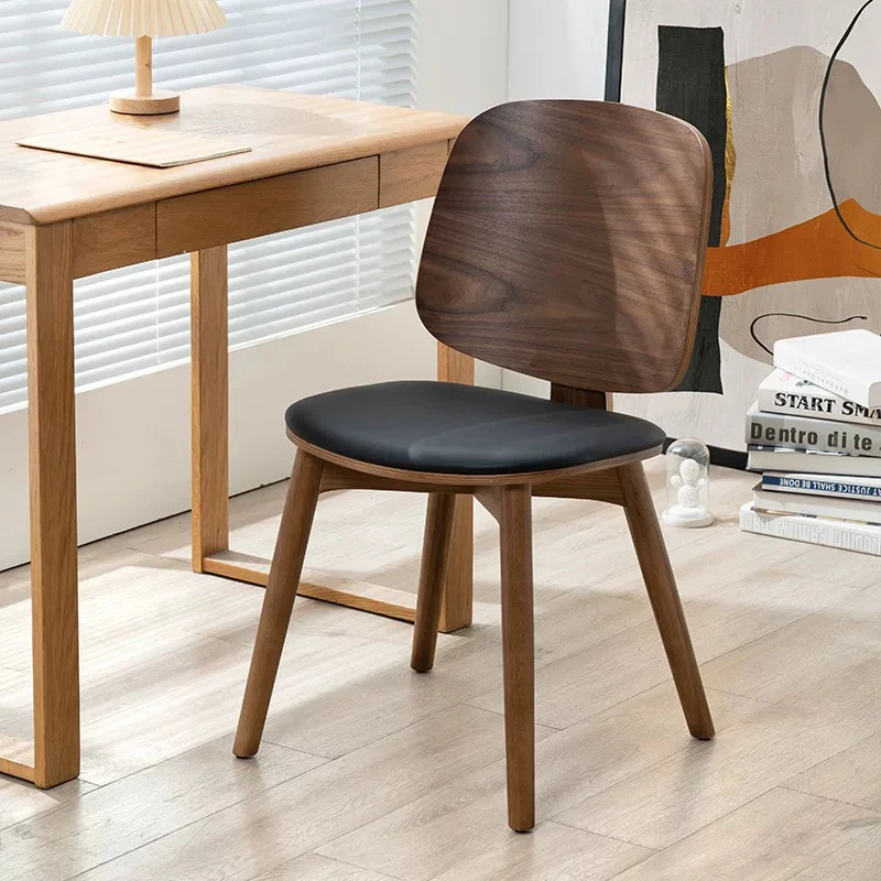 Nordic Furniture,Solid Wood Living Room Chairs,Creative Dining Chairs,Bedroom Makeup Stool,Leisure Seat,Backrest Soft Pack Stool
