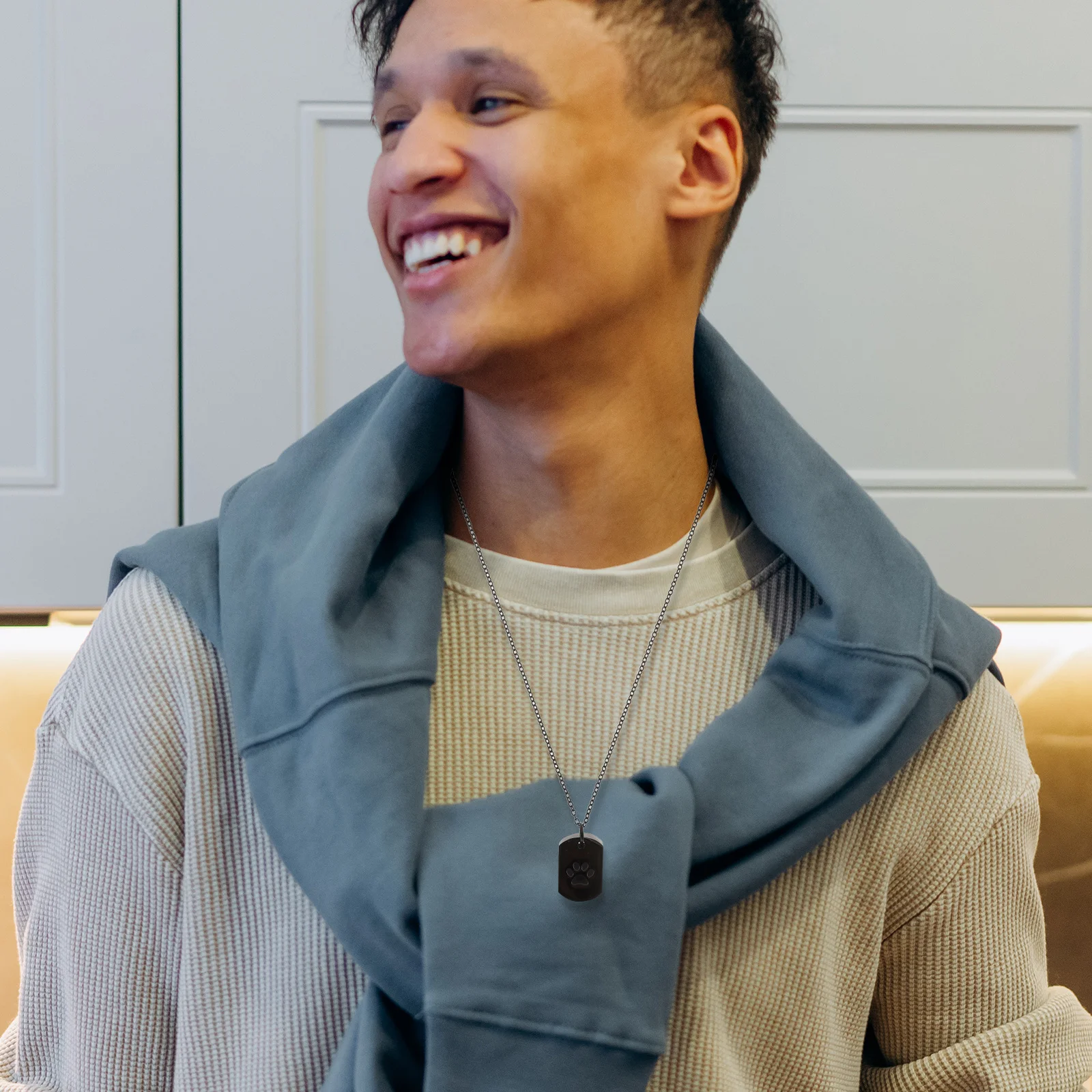 Collier commémoratif pour animaux de compagnie, 2 pièces, pendentif pour cendres, urne en os de chien, bijoux de crémation en métal, souvenir pour honneur des compagnons précoces