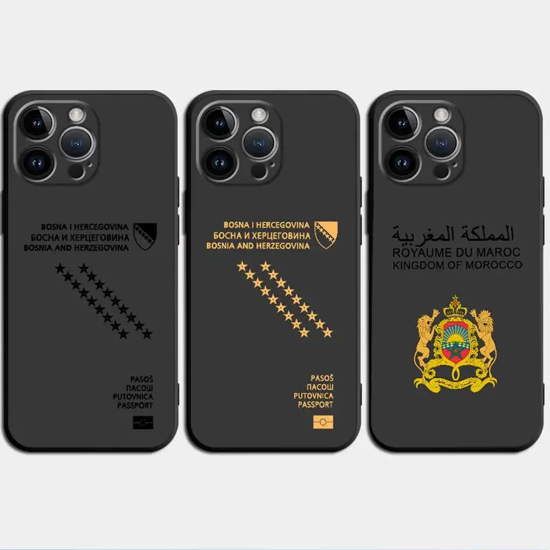 phone Cases for iphone 14 case 11 12 15 Pro XS Max 8 13 Mini X SE 7 16 Plus funda Antiscratch cover Bosnia Herzegovina Passport