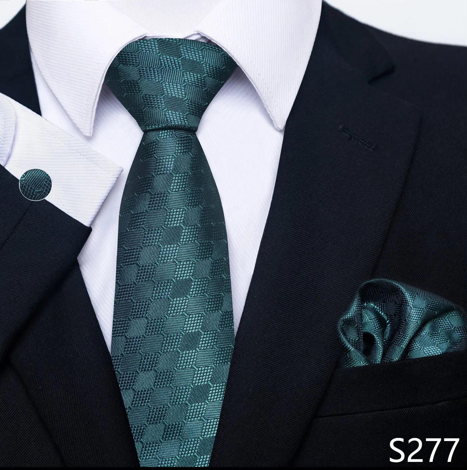 Neue Stil Mode Marke Krawatte Für Männer Grün Floral Krawatte Einstecktücher Manschettenknöpfe Set Krawatte Anzug Zubehör Fit Formale Party – Detail 30