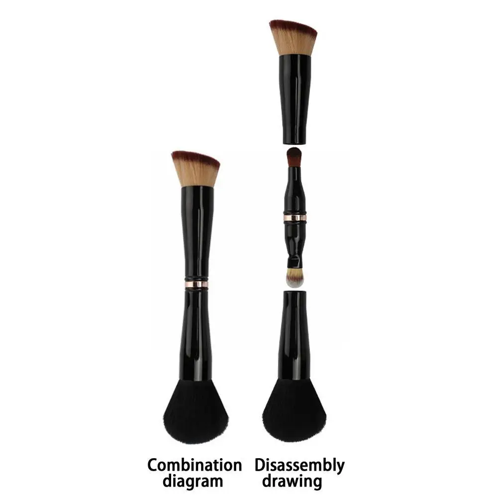 4 In 1 Makeup Brush With 4 Heads Set Concealer Makeup Brush For Foundation Blusher Eye Shadow Double Ended Travel Makeup Brushes