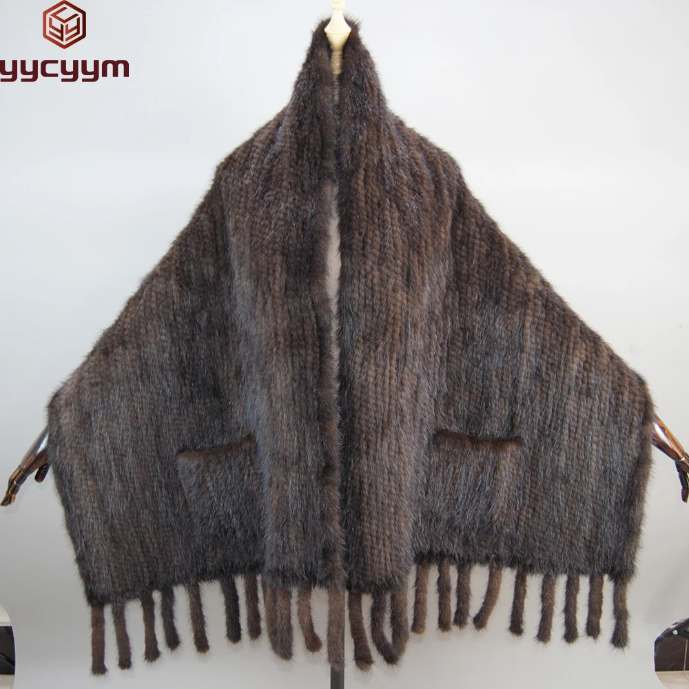 

Long Style Winter Real Natural Mink Fur Scarf Lady 100% Natural Real Mink Fur Shawl Women Knitted Real Mink Fur Pashmina Scarves