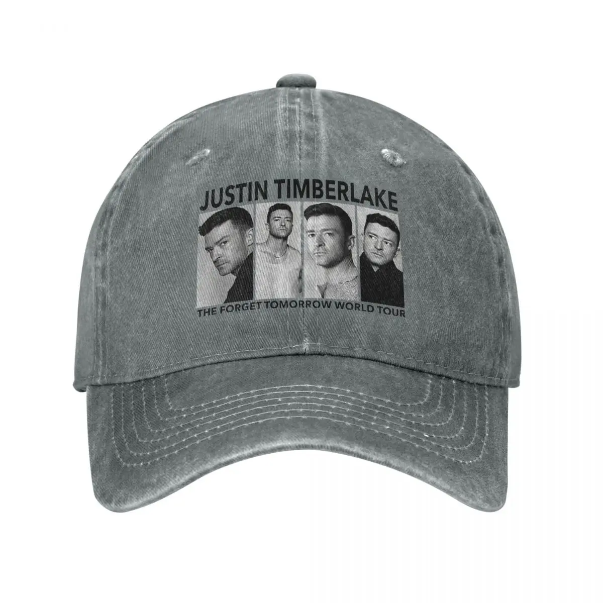 Justin Timberlake The Forget Tomorrow World Tour Merch Men Women Trucker Hat 2024 Concert Distressed Denim Washed Hats Cap