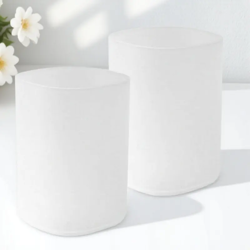2Pcs Plastic Desk Pen Organizer Holder Set Lightweight Smooth Frosted Home Office Study Living