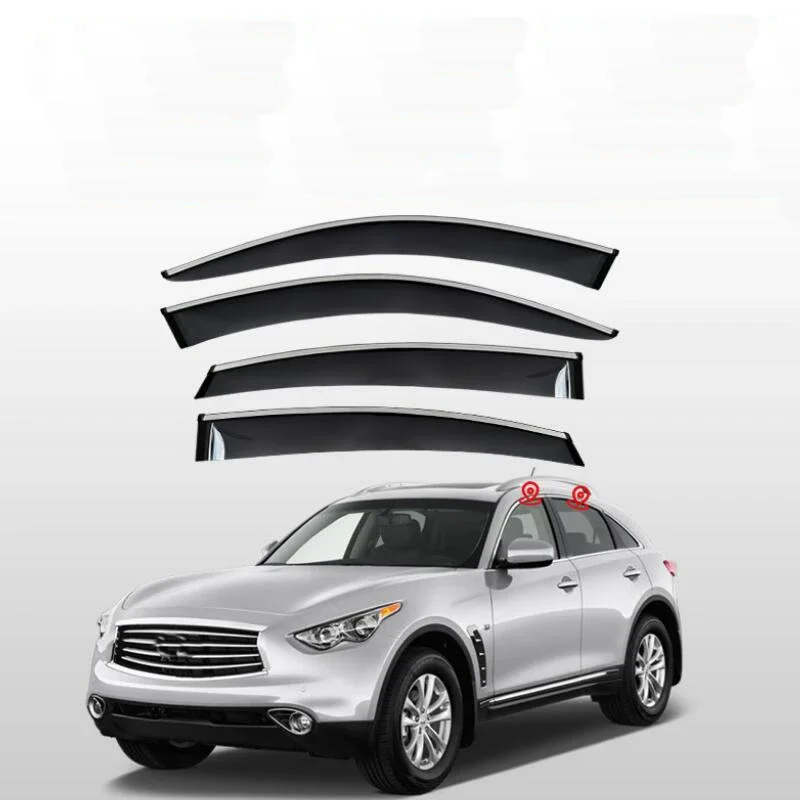 

Window Visor Side Window Deflector Weather Shield For Infiniti QX70 S51 2013 2014 2015 2016 2017 2018 2019 2020 2021-2023