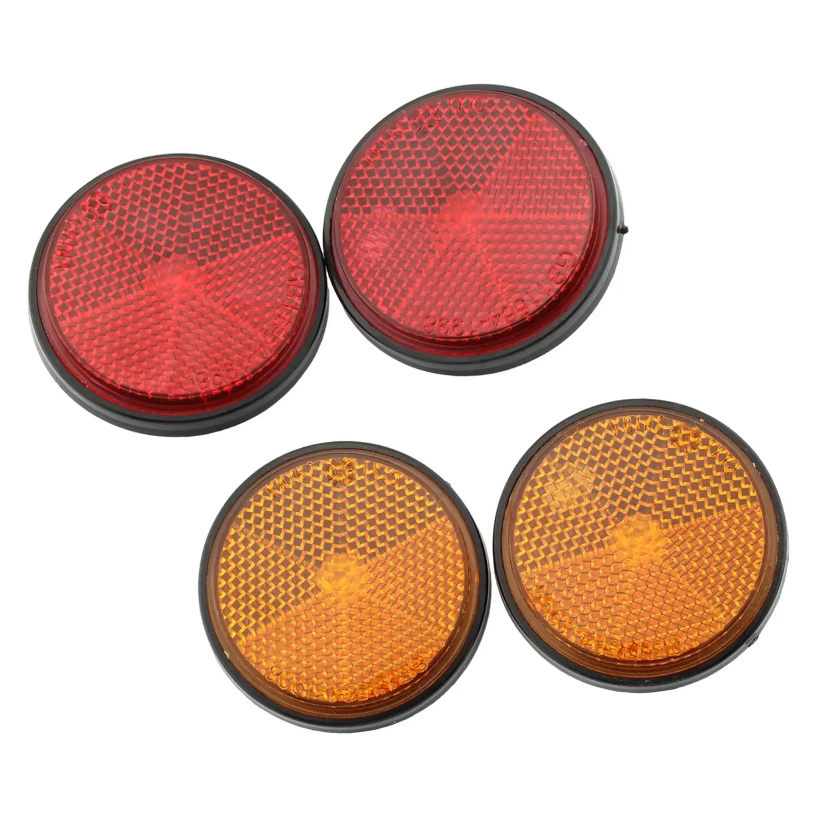 4 Inch 55mm Round Reflector for Motorcycle ATV Dirt Bikes Universal, Red image 2