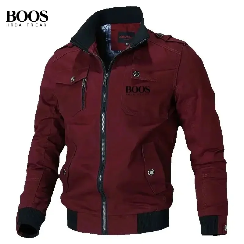 

Spring and Autumn men's high-quality cotton stand up collar jacket, new fashionable, casual, warm and versatile top