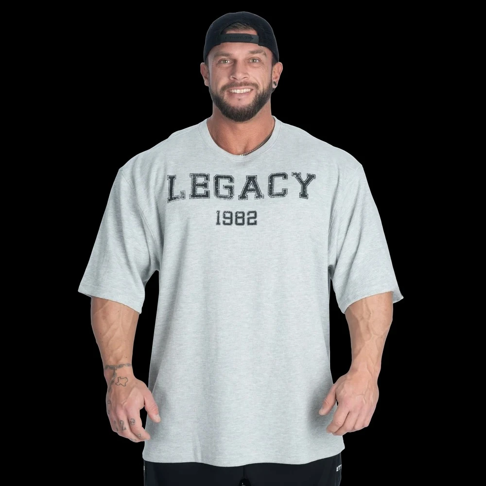 Legacy Iron Thermal Training Fitness Outdoor Sports Schwarzes Freizeit-T-Shirt für Herren und Damen, Luxusmarken-Top – Detail 3