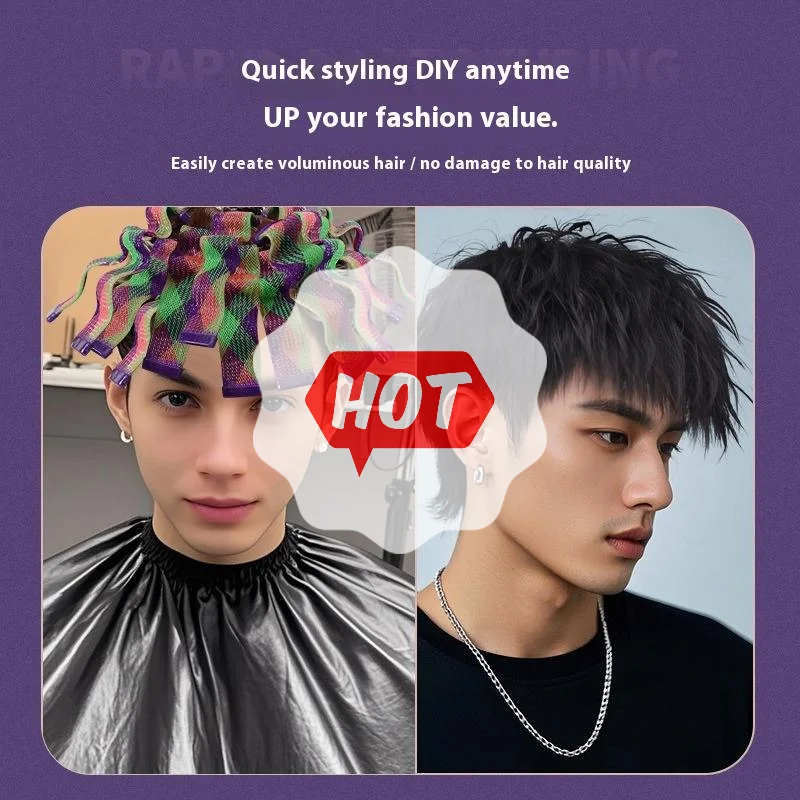 18/28 قطعة ماجيك بدون حرارة موجة المياه مموج الشعر الملمس التلقائي شريط لف تصفيف الشعر موجة تشكيل الحديد الشعر Texturing أداة #4