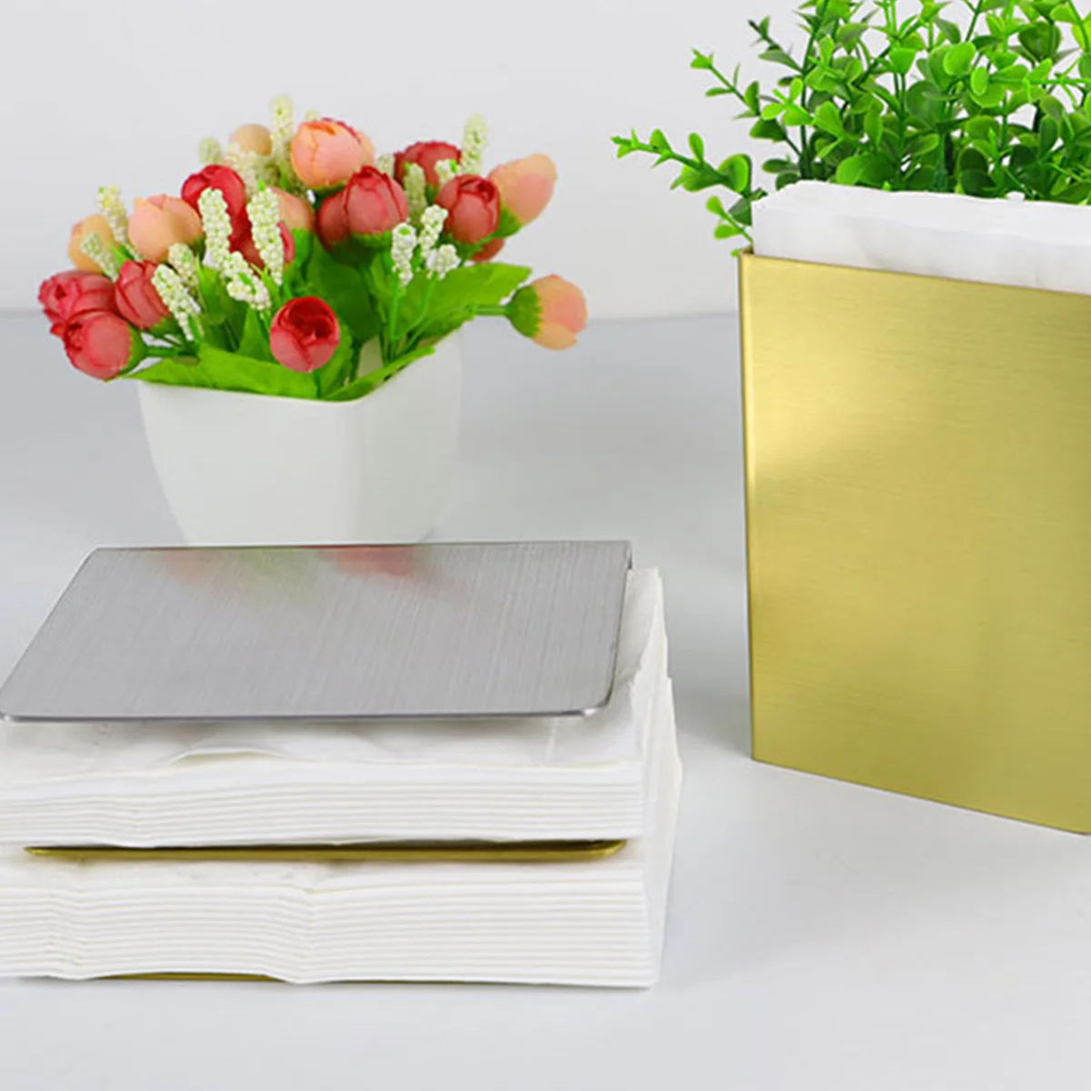 

Stainless Steel Paper Towel Holder Vertical Napkin Dispenser Stand For Kitchen Bathroom Restaurant Silver Tissue Box