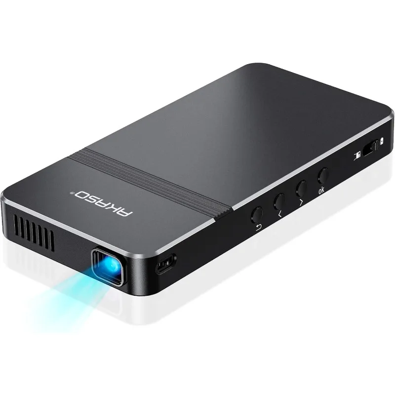 Mini Projector, Pocket-Sized DLP Portable Projector, 1080P Cookie Projector , Support WiFI Built-in Rechargeable