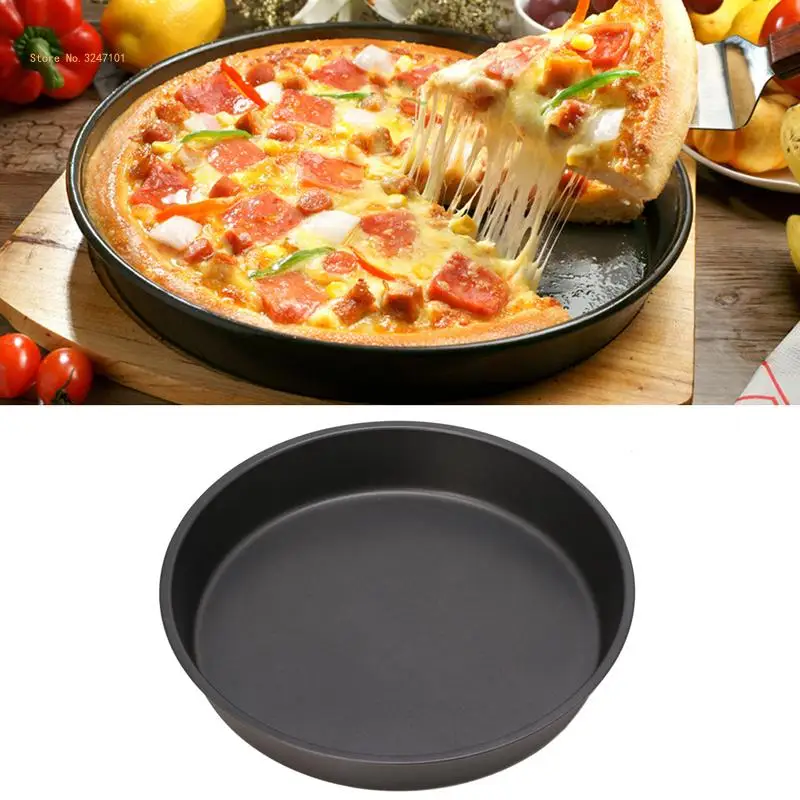 New Round Deep Dish Pizza Pan Non-stick Pie Tray Baking Kitchen Tool Steel Dropship