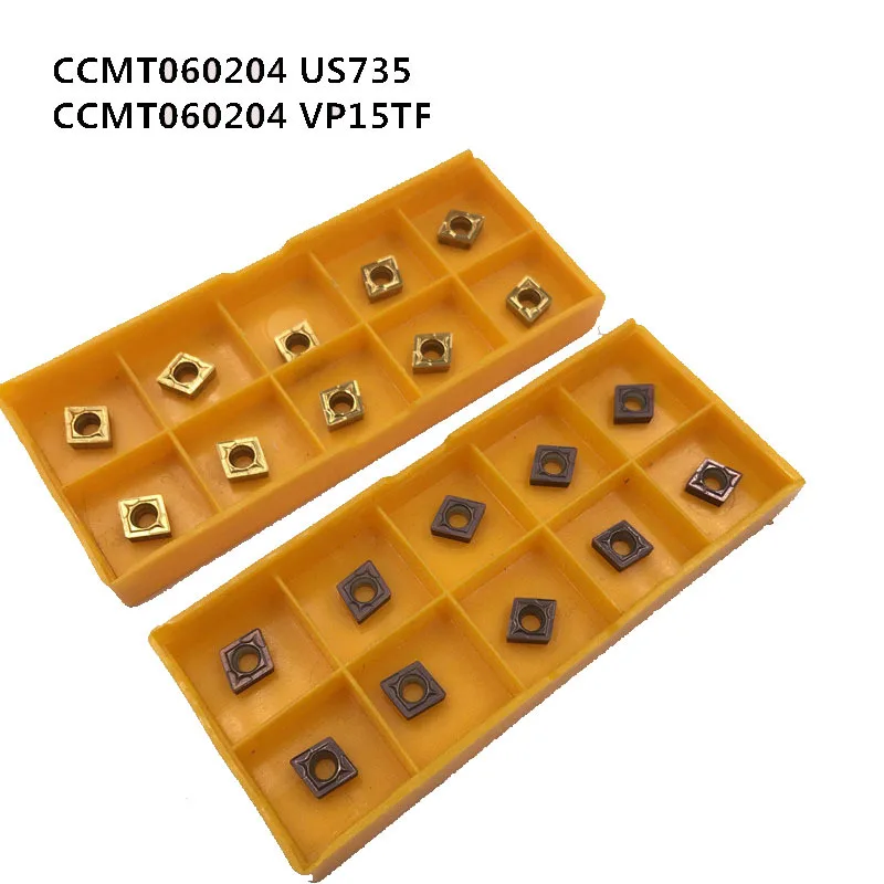 

10pcs Carbide insert CCMT09T308 US735 CCMT09T304/08VP15TF US73 Metal turning tool end milling cutter CCMT09T308 CNC tool