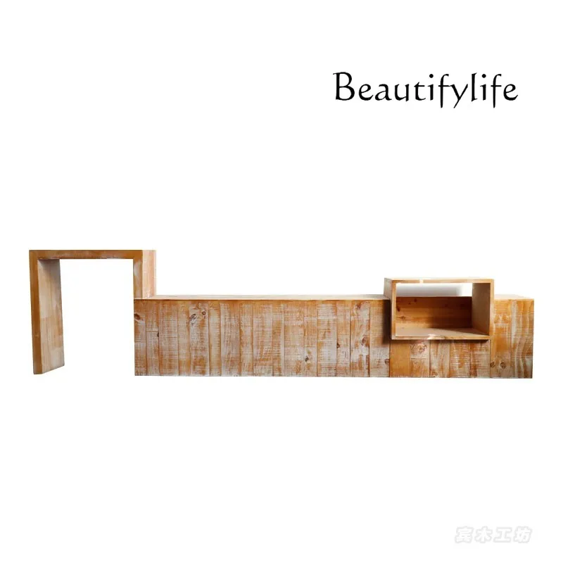 

Nordic simple modern pure solid wood creative home TV cabinet