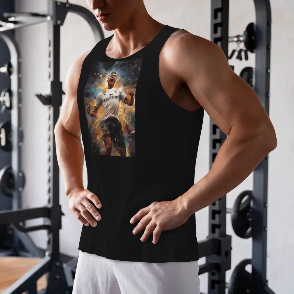 Quick Dry Cristiano Ronaldo Jumps 1 Gym Tank Muscle Sleeveless Shirt Bodybuilding Breathable Vest