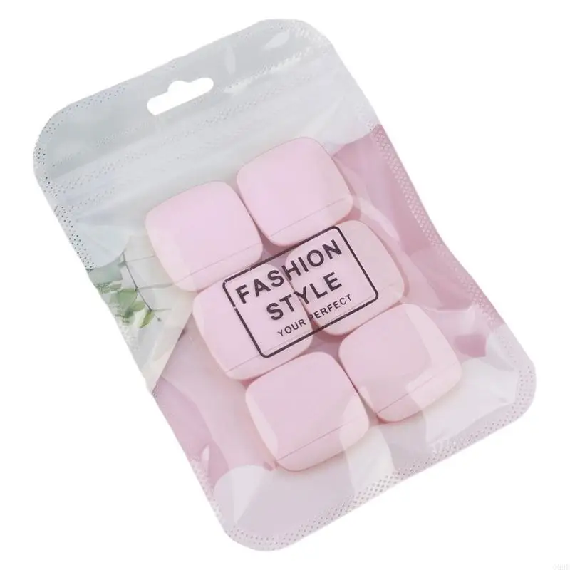 G99E 6pcs Soft Square Thumb Makeup Sponges Puff For Stylish Face Cosmetic Easy Application Suitable For Different Skin Type