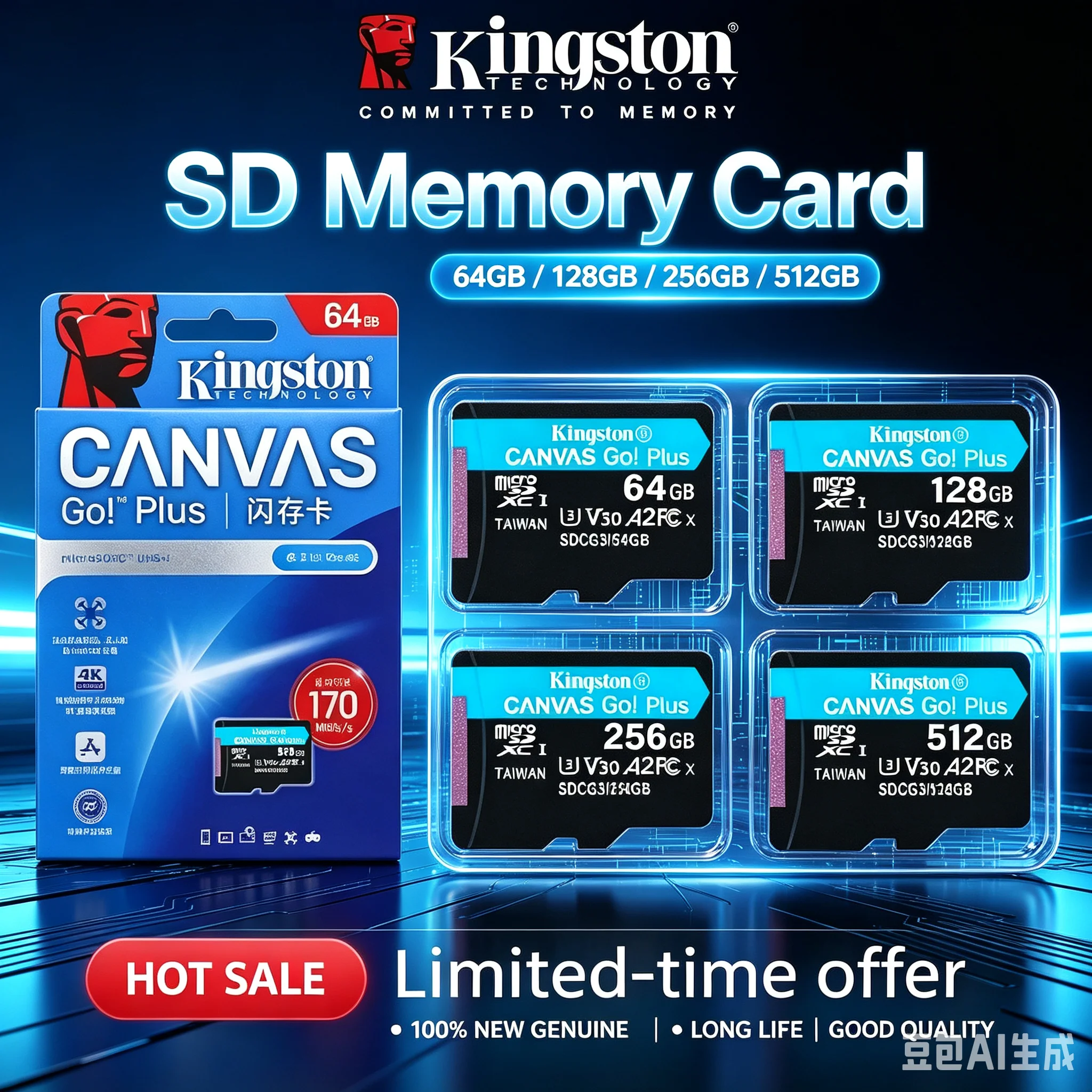 Kingston Canvas Go Plus Micro SD Card 64GB 128GB 256GB 512GB Memory Card V30 U3 Flash Card Up to 170MB/s read for Phone TF Card