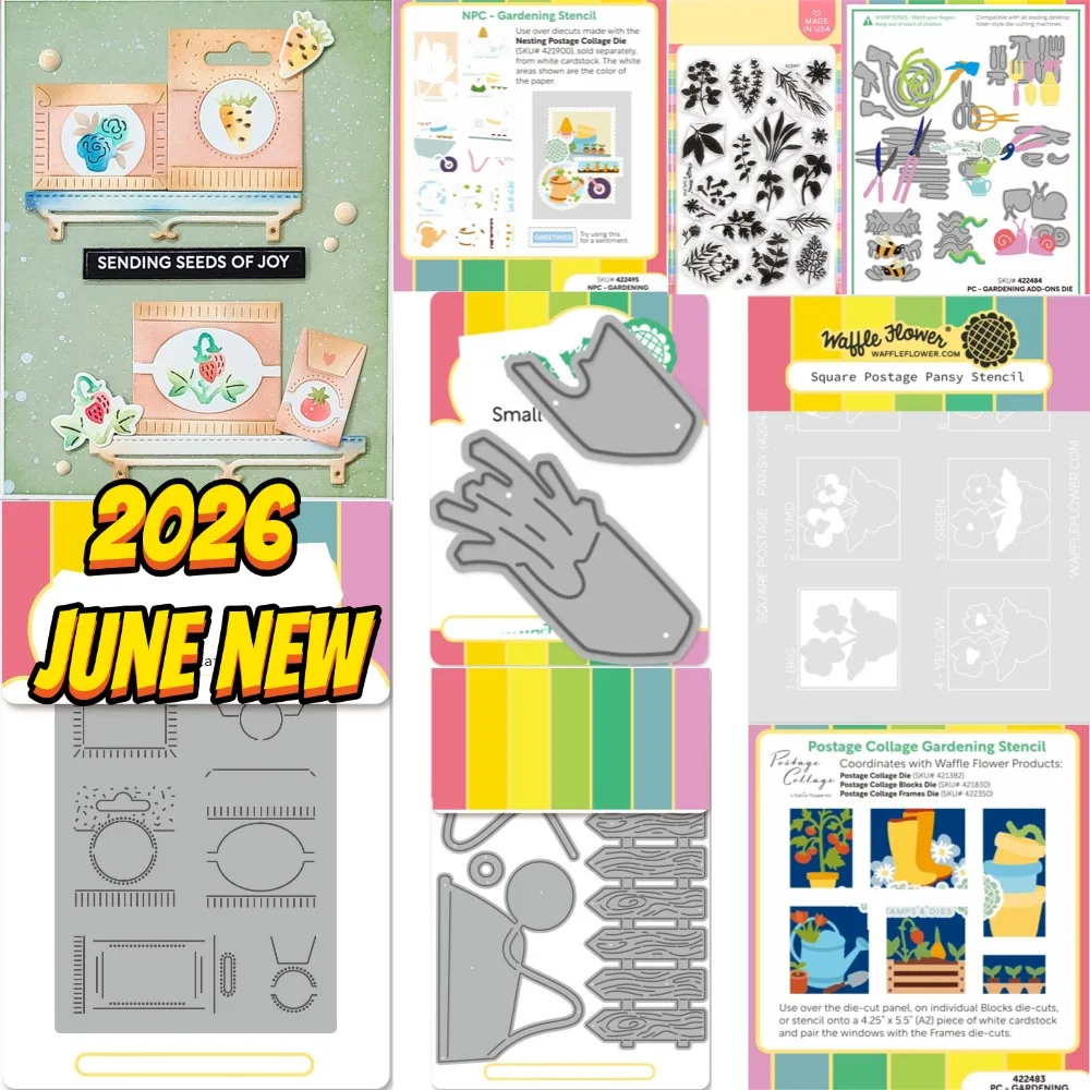 Seed Packet Icons 2026 Metal Cutting Dies and Clear Stamps cut die mold blade knife punch Scrapbook Paper craft stencils dies