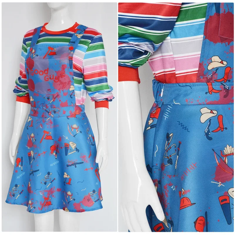 Chucky Rale anime dress spaventoso child is play Chucky cosplay costume cos tute cosplay abbigliamento di Halloween per uomo donna party