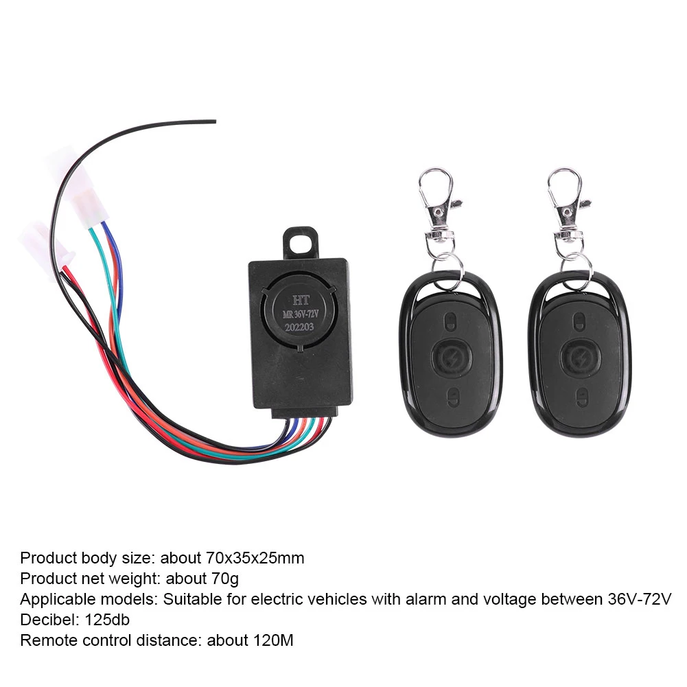 36-72v 125db E-bike Anti-theft Device Anti Lost Electric Scooter Bicycle Remote Control Detector Alarm