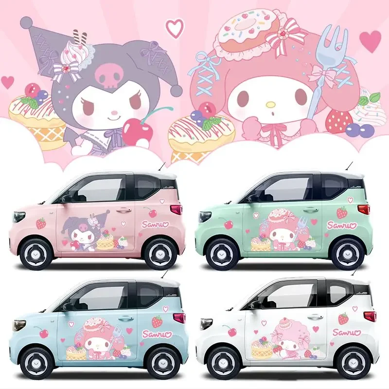 

Кавайная оригинальная автомобильная пленка Sanrio, автомобильная наклейка My Melody, мультяшное покрытие для автомобиля, наклейка для украшения кузова, милые аксессуары