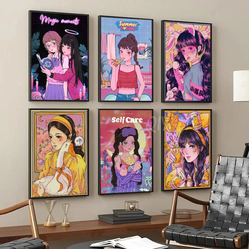 

Art Anime Girl Poster Paper Print Home Living Room Bedroom Entrance Bar Restaurant Cafe Art Painting Decoration