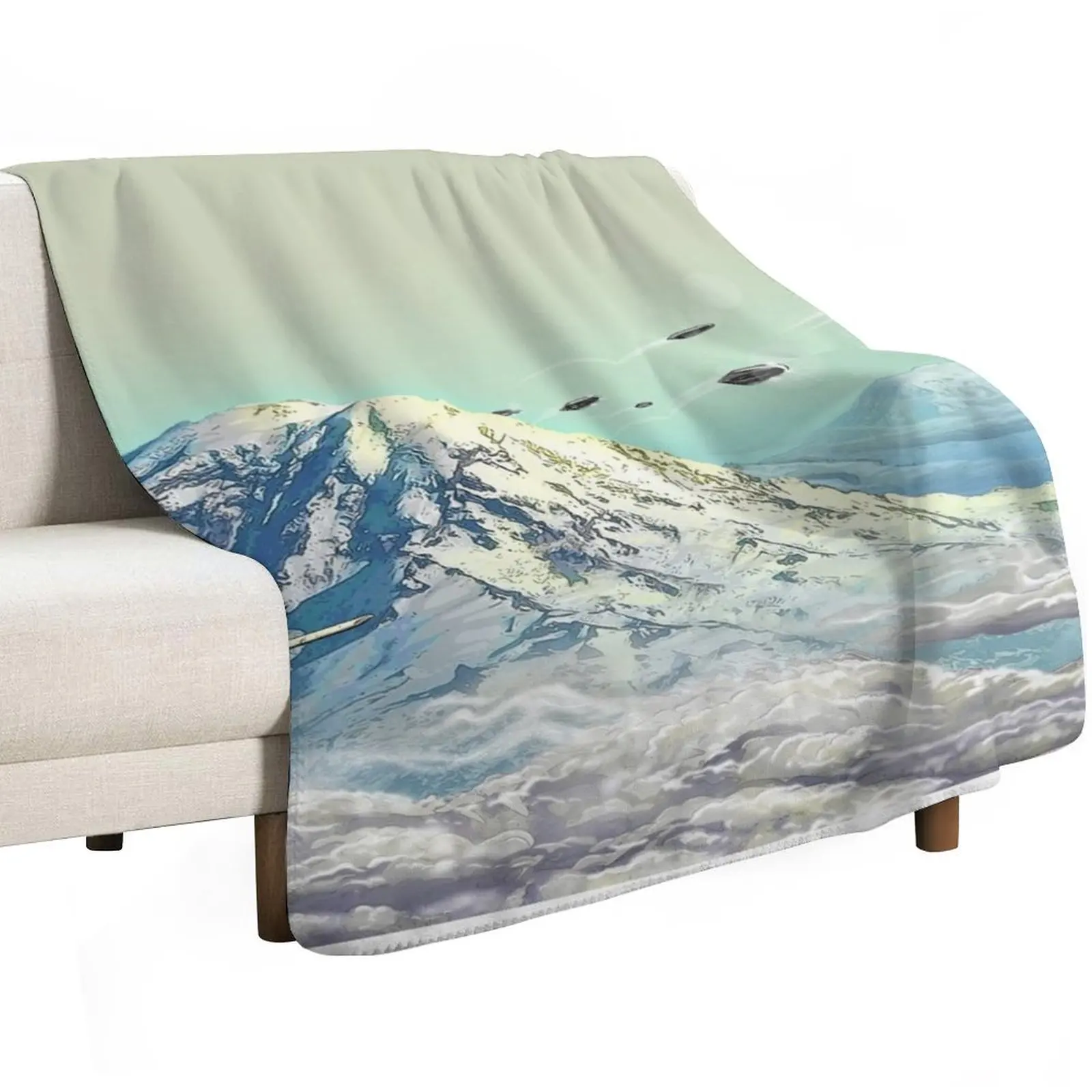 Kenneth Arnold 75th Anniversary Print - 'Dawn of the Flying Saucers 1946-1949' Book Cover (33oz, 2022) Throw Blanket
