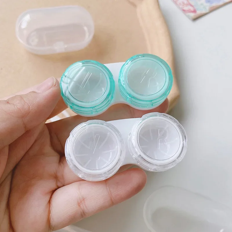 Cute Candy Green Mini Travel Portable Contact Lens Box Container Korean Contact Lenses Case Transparent Contact Lens Cases Girls