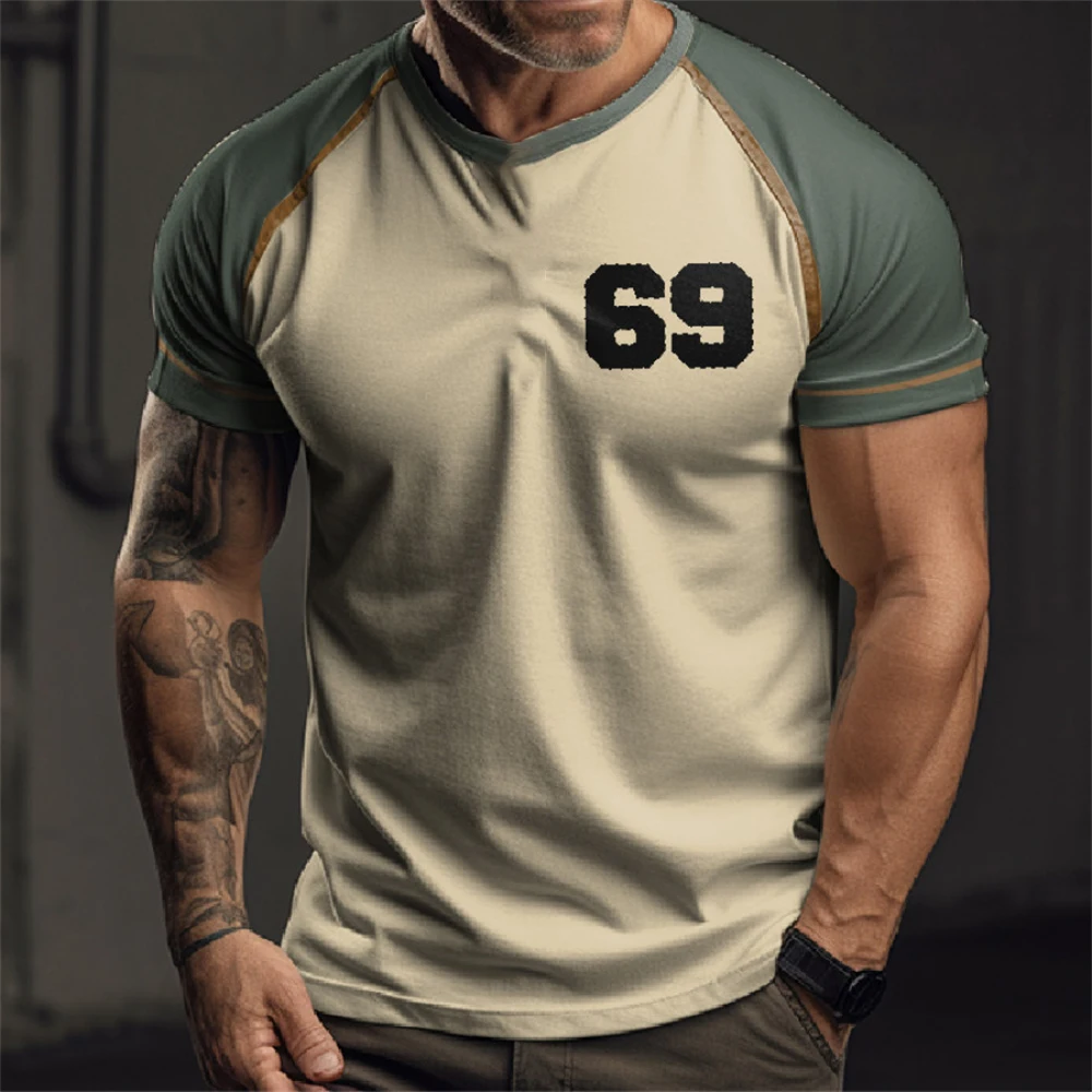 Summer Men T-Shirts American Vintage Printed Holiday Tops Route 66 Racing Tops Casual O Neck Shirts Loose Male Harajuku T-Shirt