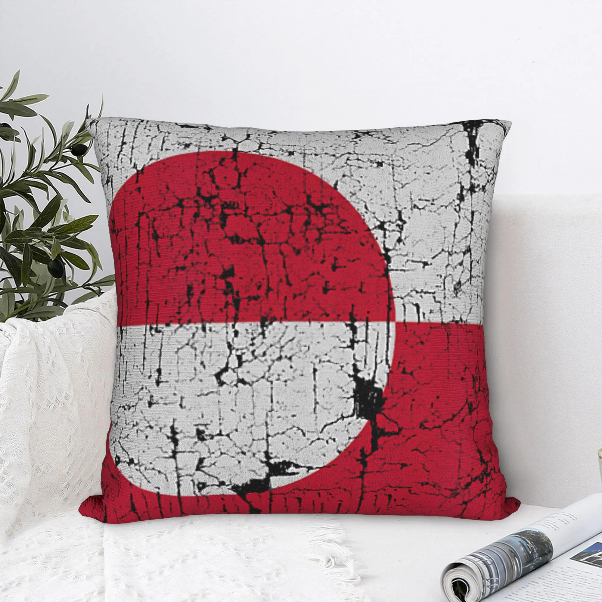 Pillow Cover Vintage Greenland Flag  Cute Funny Pillow Case For Chair Sofa Home Decor Pillowcases
