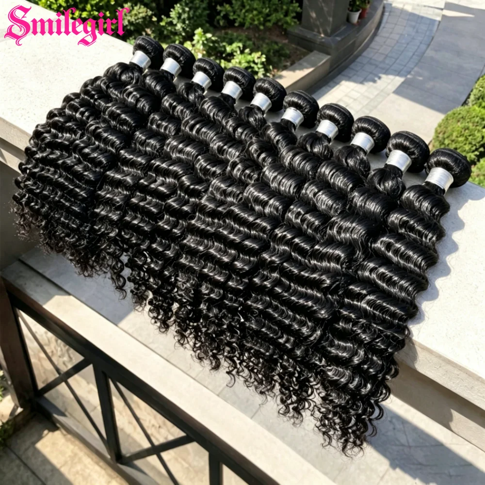 

38 Inch 15A Deep Wave Bundles Human Hair Natural Color Bundle Unprocessed Brazilian Virgin Hair 1/3/4 Bundles Wigs Human Hair Extensions For Women