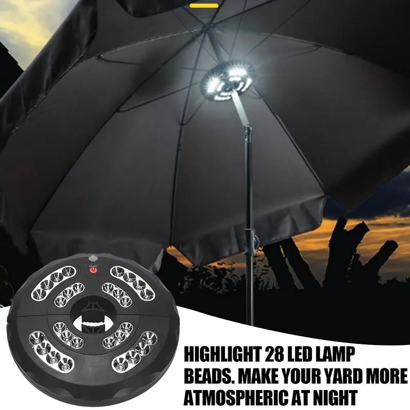 

Under Umbrella Outdoor Lights Umbrella Pole Light 3 Adjustable Modes Waterproof Rechargeable Lamp For Garden Pool Backyard Yard